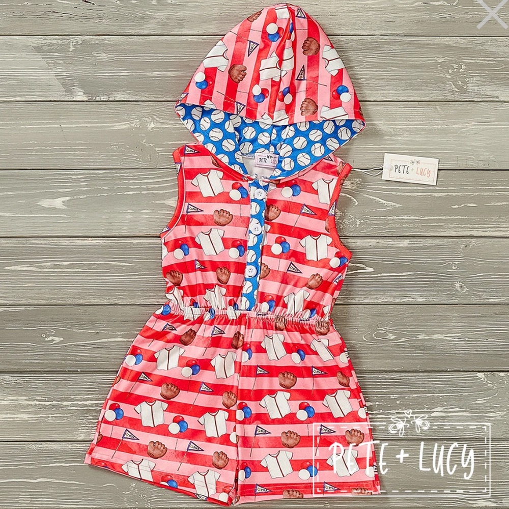 Pete+Lucy girl’s baseball romper